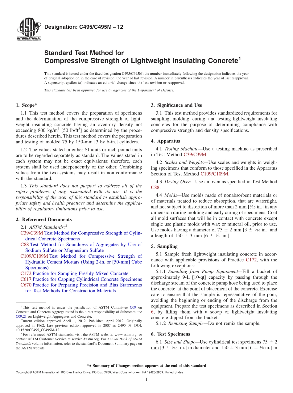 ASTM_C_495_-_C_495M_-_12.pdf_第1页