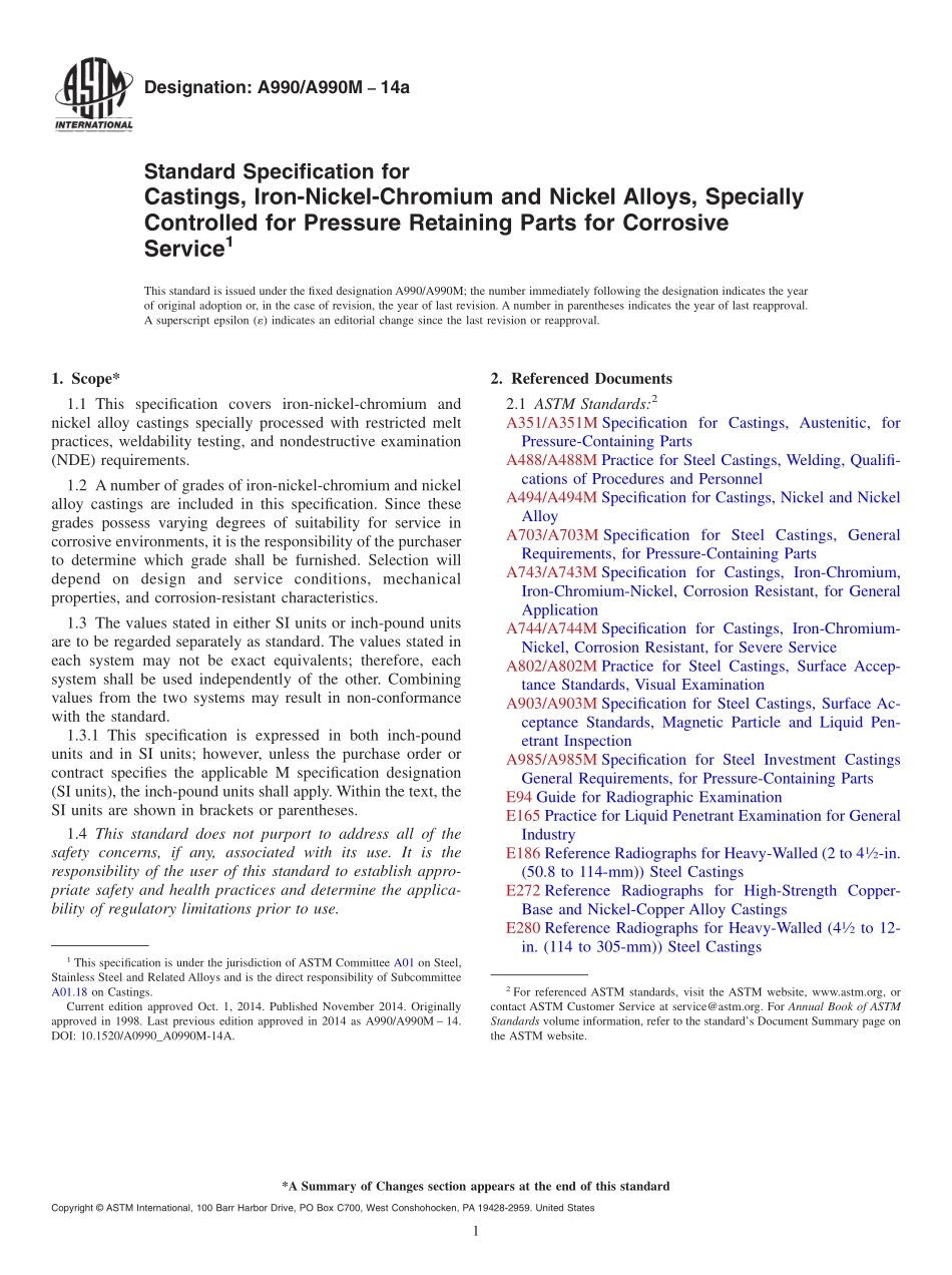 ASTM_A_990_-_A_990M_-_14a.pdf_第1页