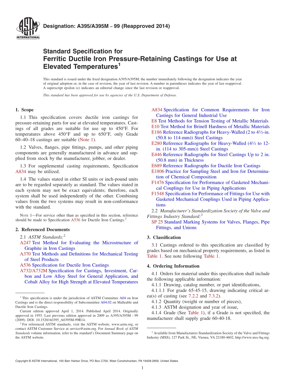 ASTM_A_395_-_A_395M_-_99_2014.pdf_第1页