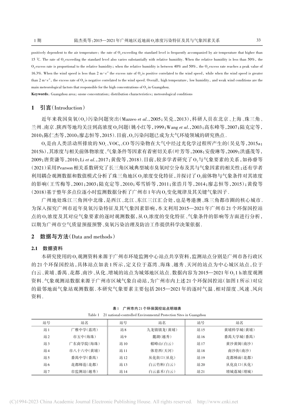2015—2021年广州地...污染特征及其与气象因素关系_陆杰英.pdf_第2页
