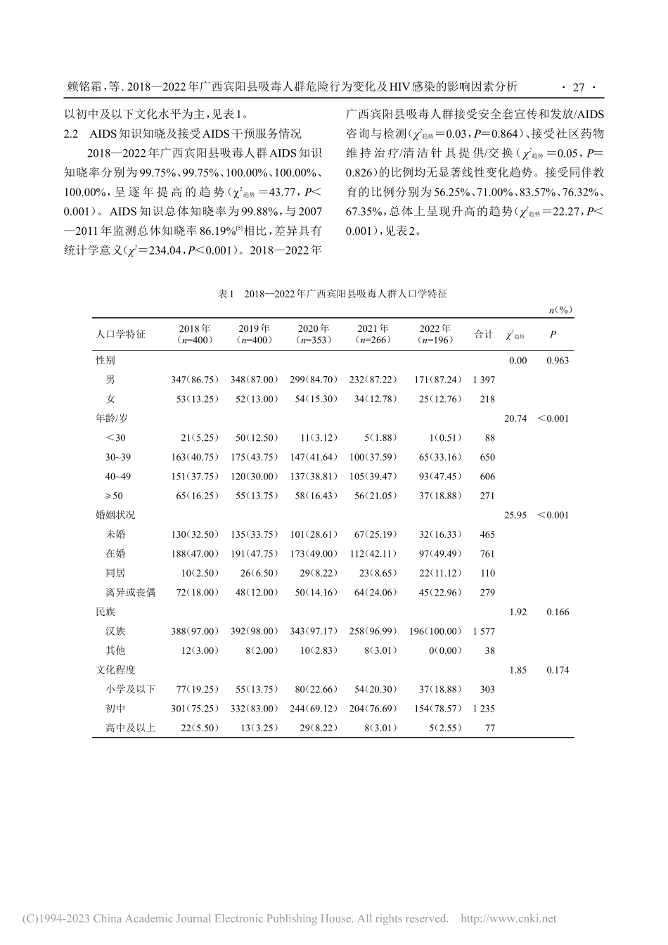 2018—2022年广西宾...及HIV感染的影响因素分析_赖铭霜.pdf_第3页