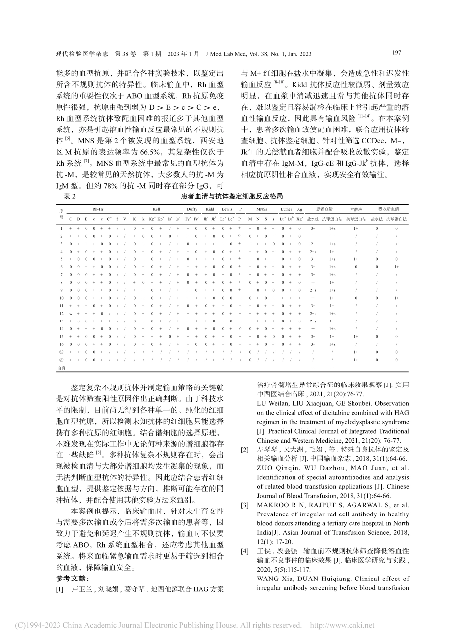 1例骨髓增生异常综合征多次...b抗体的鉴定及配血输血策略_张良子.pdf_第3页