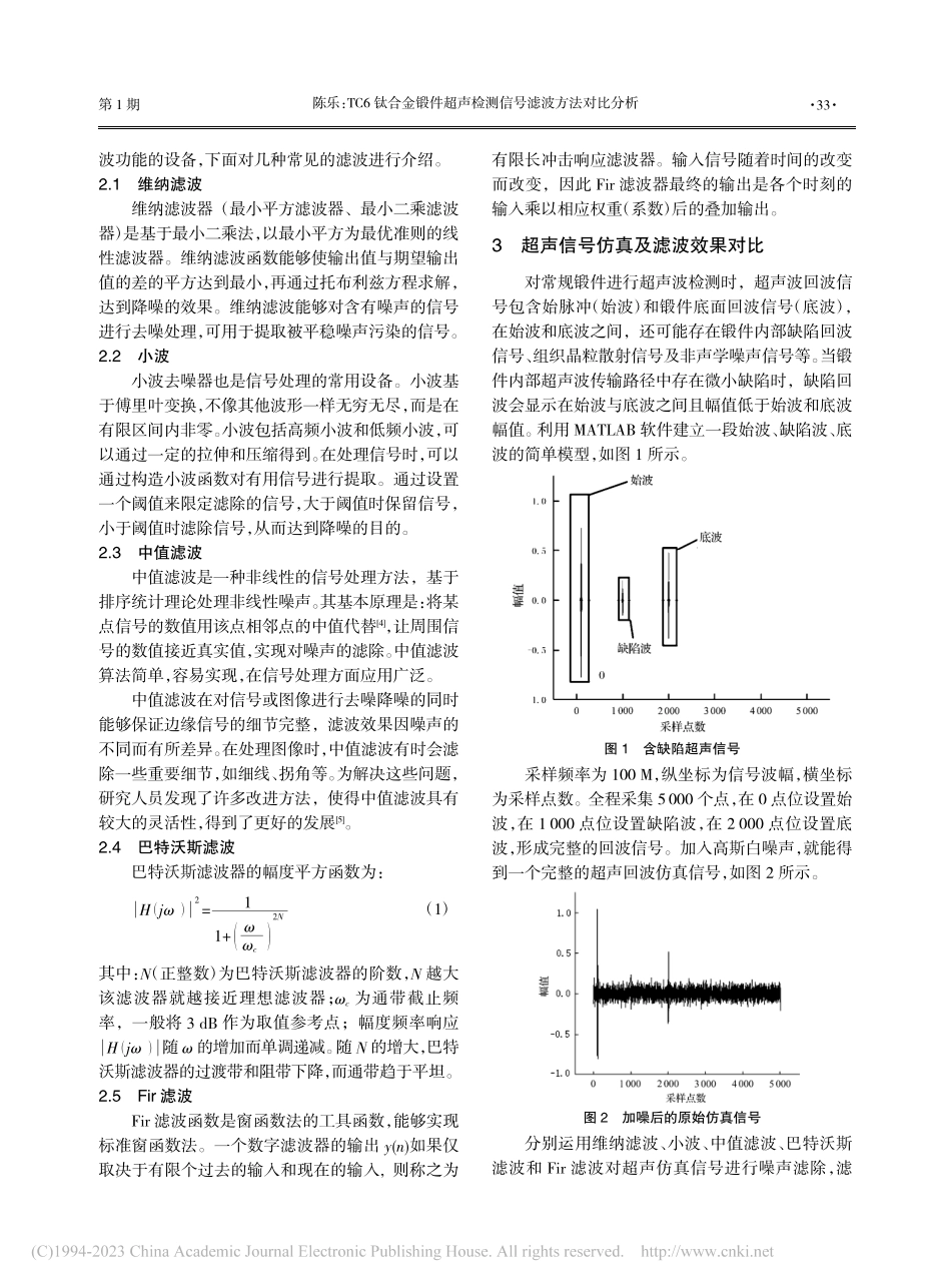 TC6钛合金锻件超声检测信号滤波方法对比分析_陈乐.pdf_第2页