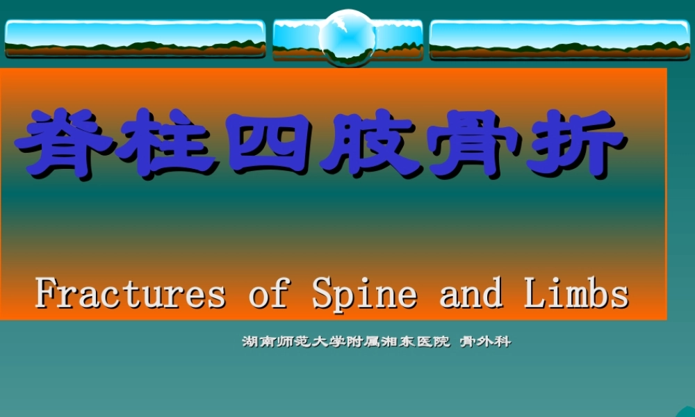 四肢脊柱骨折的紧急处理.ppt