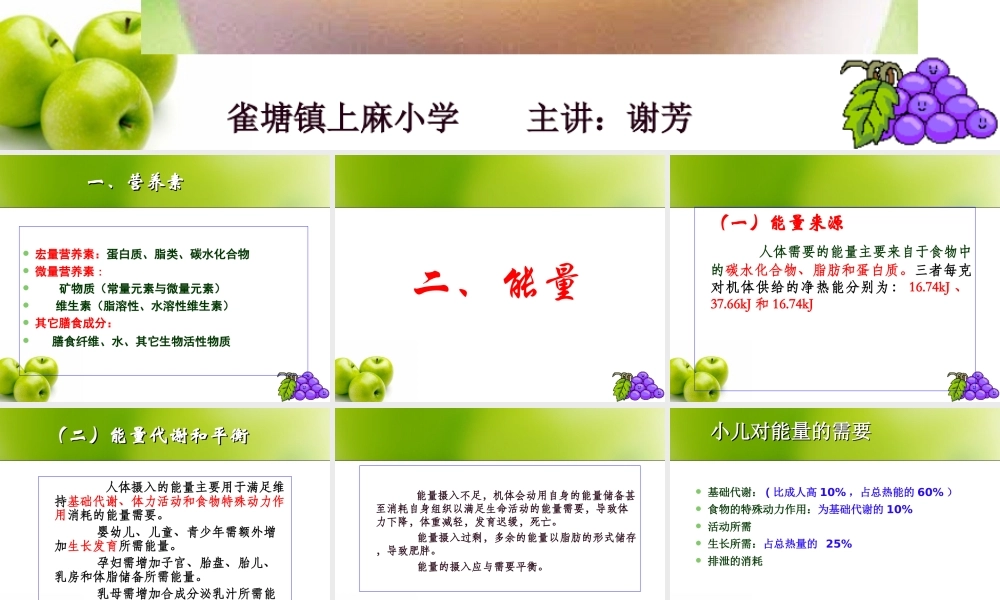 儿童营养学知识讲座2018年上.ppt