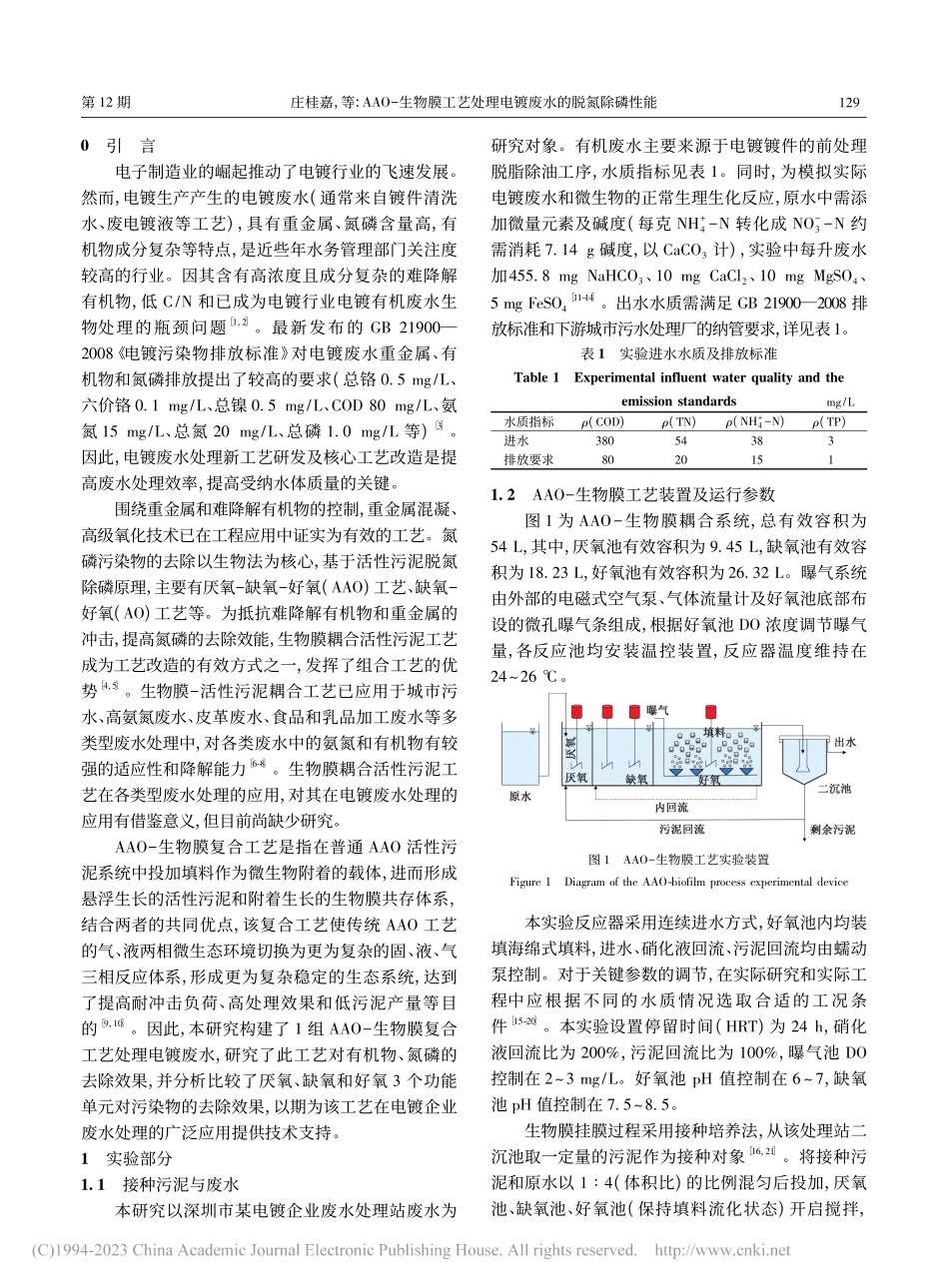 AAO-生物膜工艺处理电镀废水的脱氮除磷性能_庄桂嘉.pdf_第2页