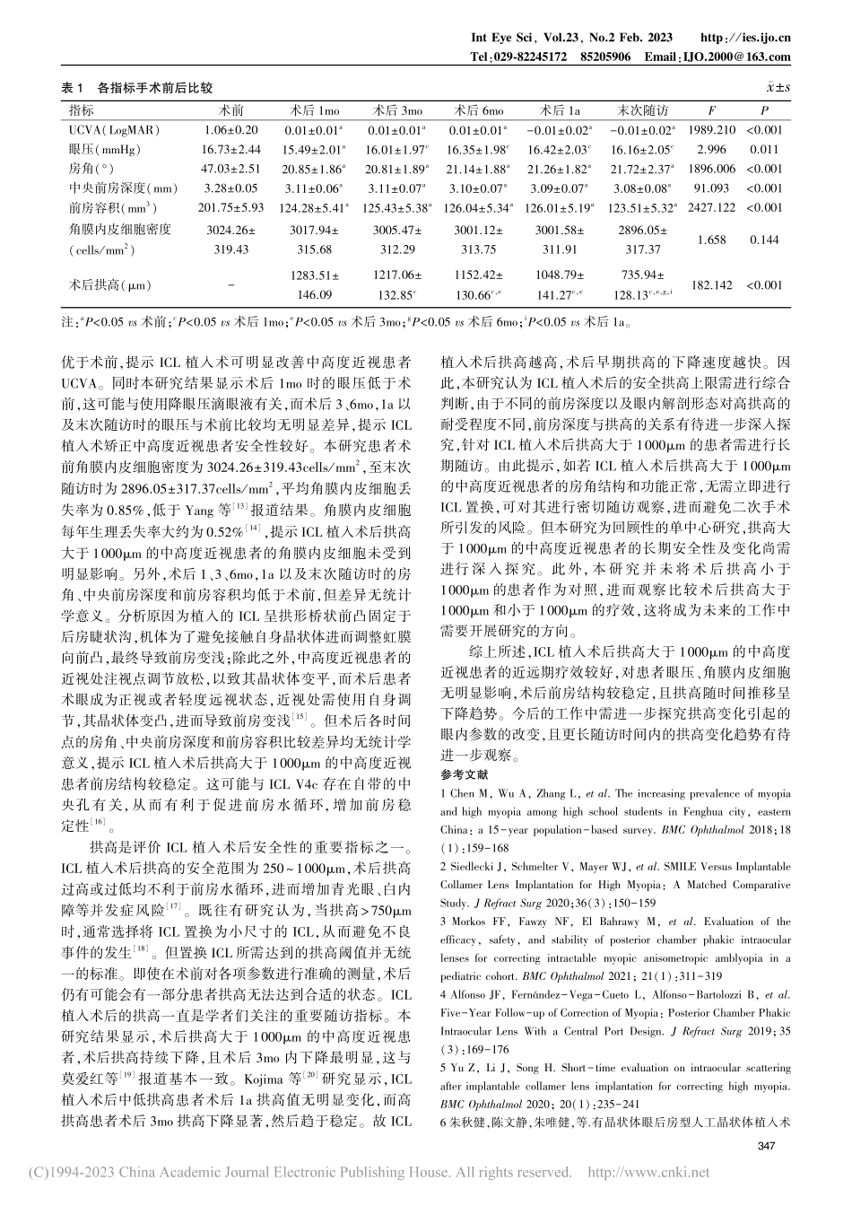 ICL植入术后拱高大于10...m的中高度近视患者疗效观察_朱爱斌.pdf_第3页