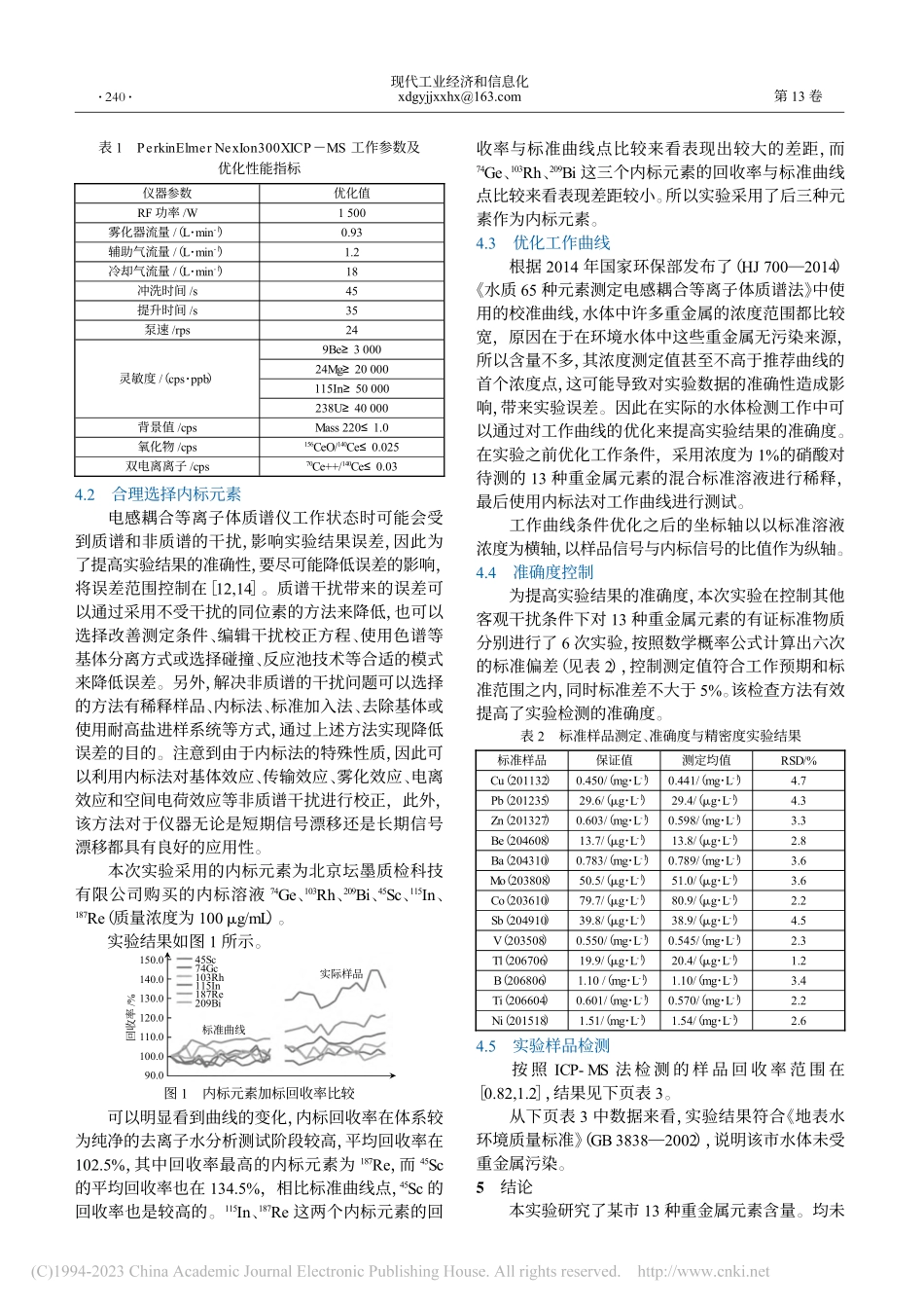 ICP-MS同时测定某市水体中13种重金属的实践研究_彭春晓.pdf_第2页