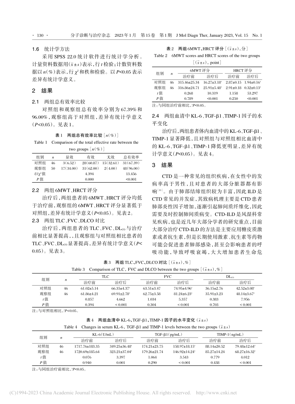CYC联合波生坦治疗结缔组...1、TGF-β1水平的影响_罗寰.pdf_第3页