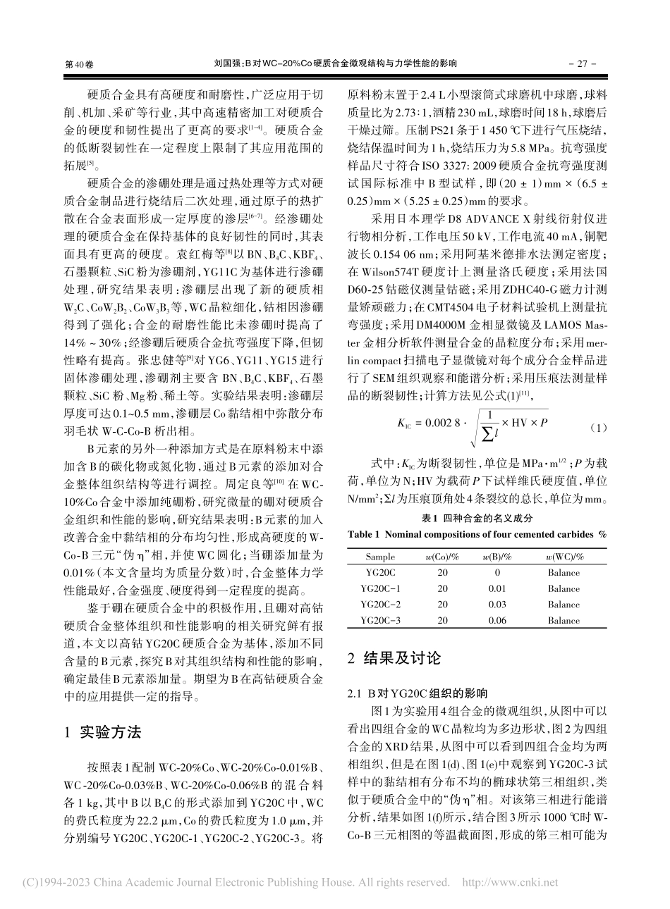 B对WC-20%Co硬质合金微观结构与力学性能的影响_刘国强.pdf_第2页