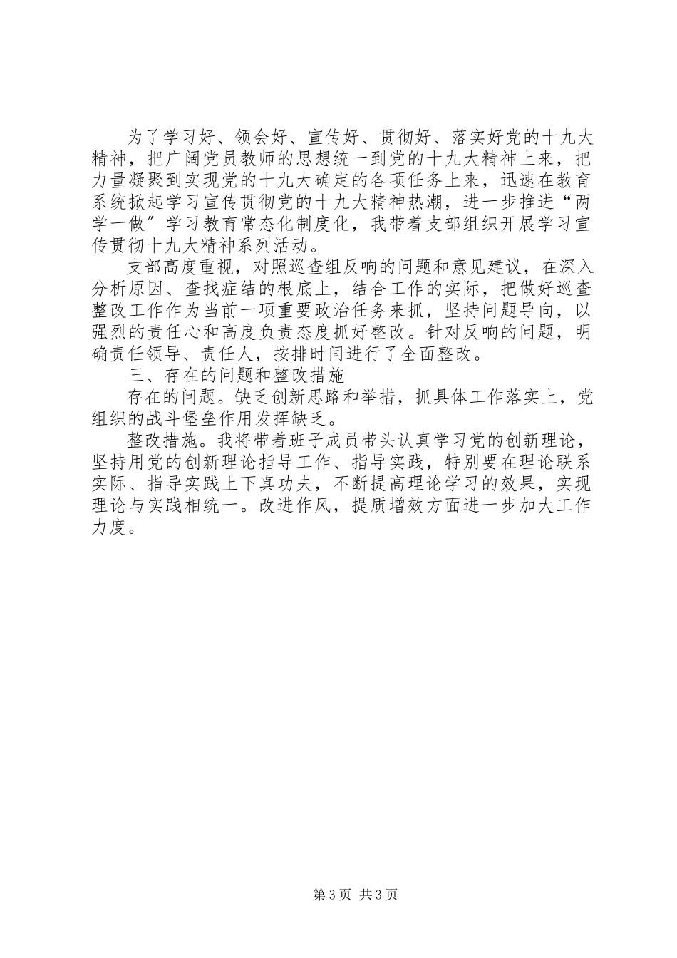 2023年学校党支部书记党建工作专项述职报告.docx_第3页