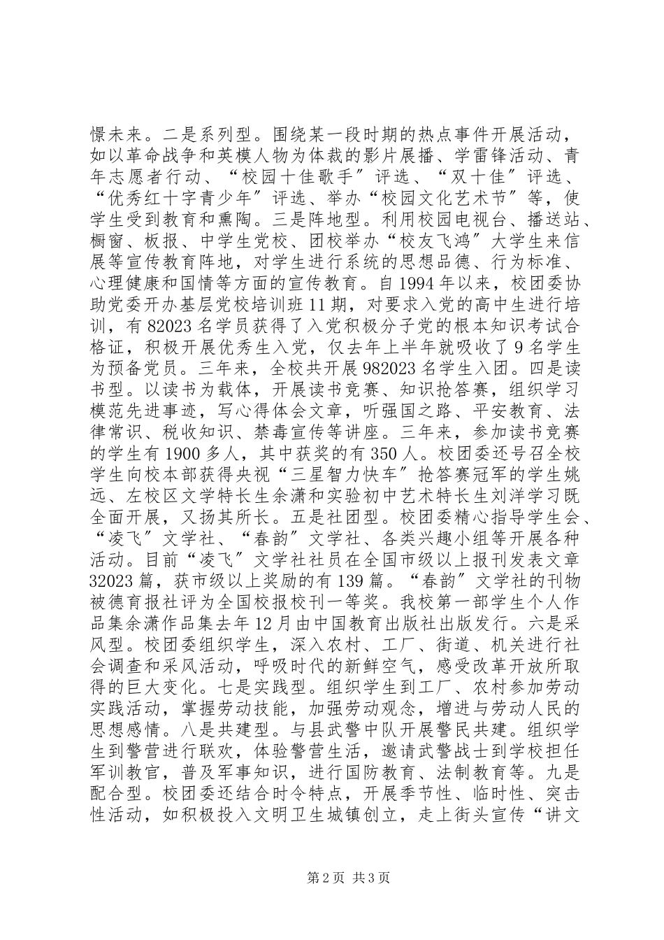 2023年学校创建红旗团委汇报材料.docx_第2页