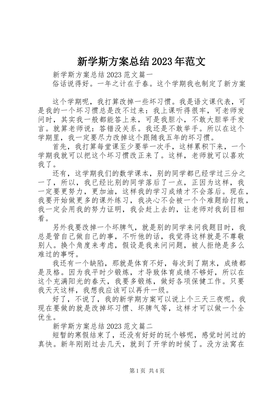 2023年新学斯计划总结.docx_第1页