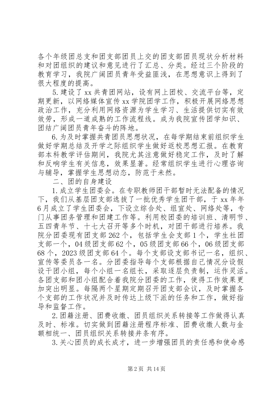 2023年学院团委年度工作总结.docx_第2页