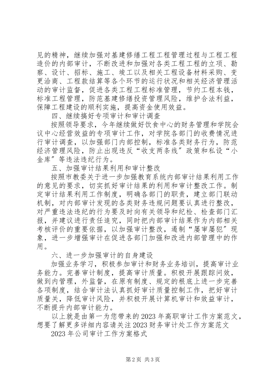 2023年高职审计工作计划.docx_第2页