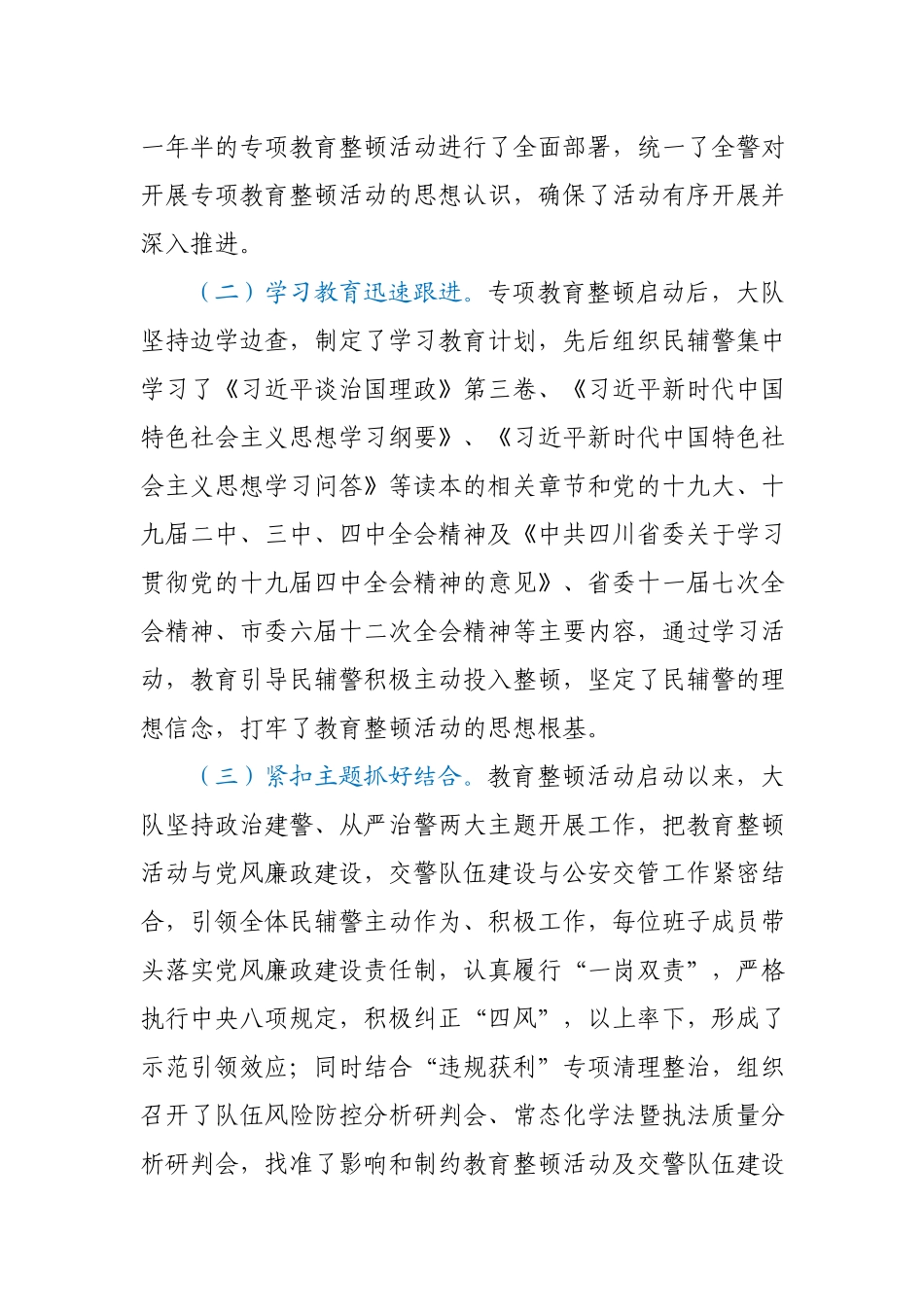 坚持政治建警全面从严治警教育整顿调研报告.docx_第2页