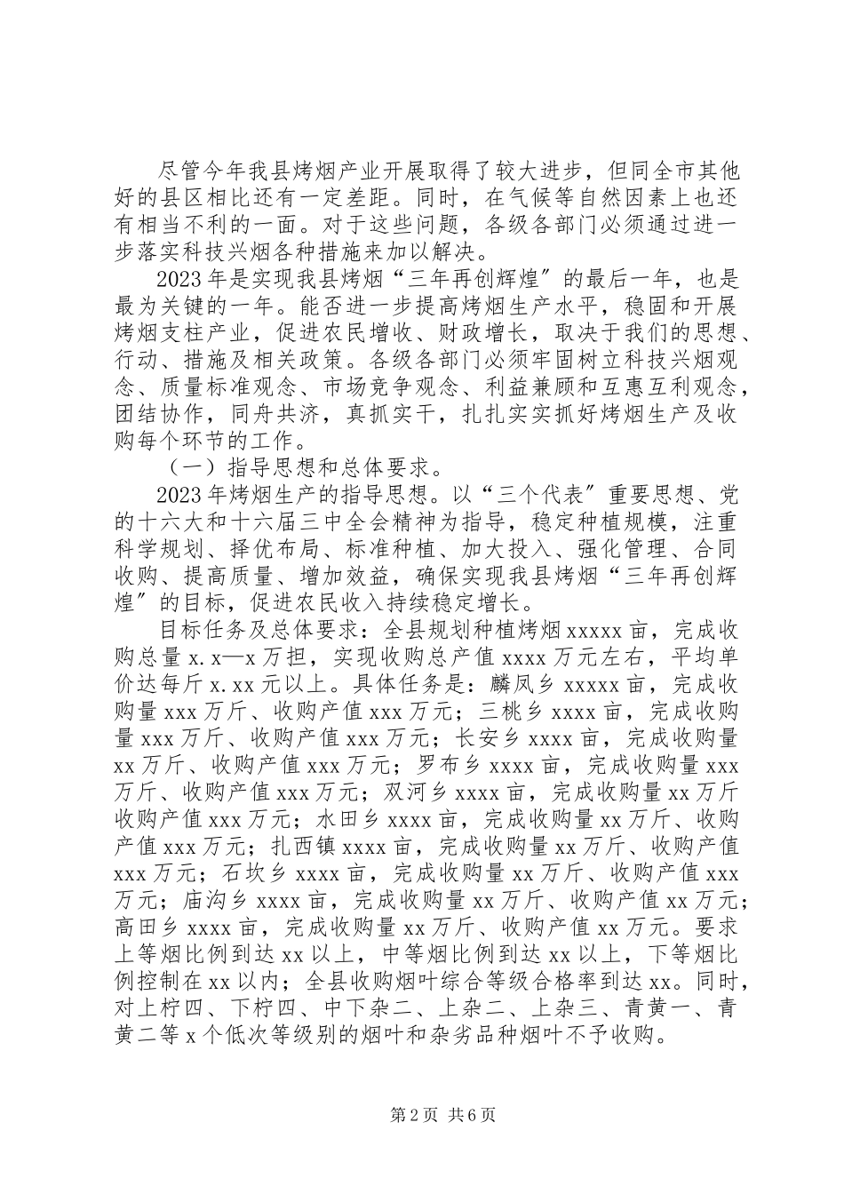 2023年在全县烤烟生产工作会议上的致辞.docx_第2页