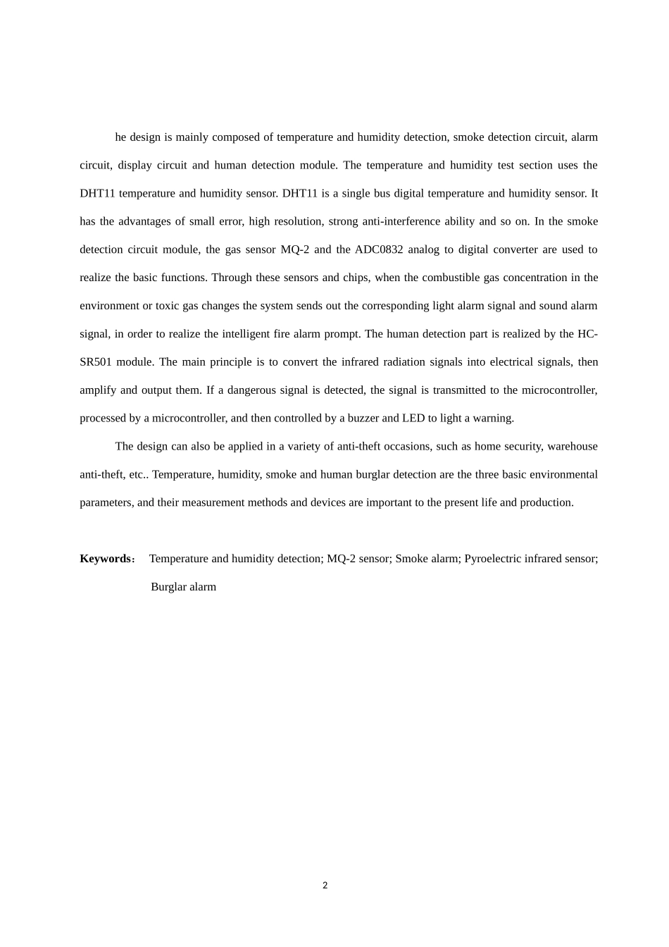 基于单片机的智能环境监测系统设计和实现 电气工程专业.docx_第2页