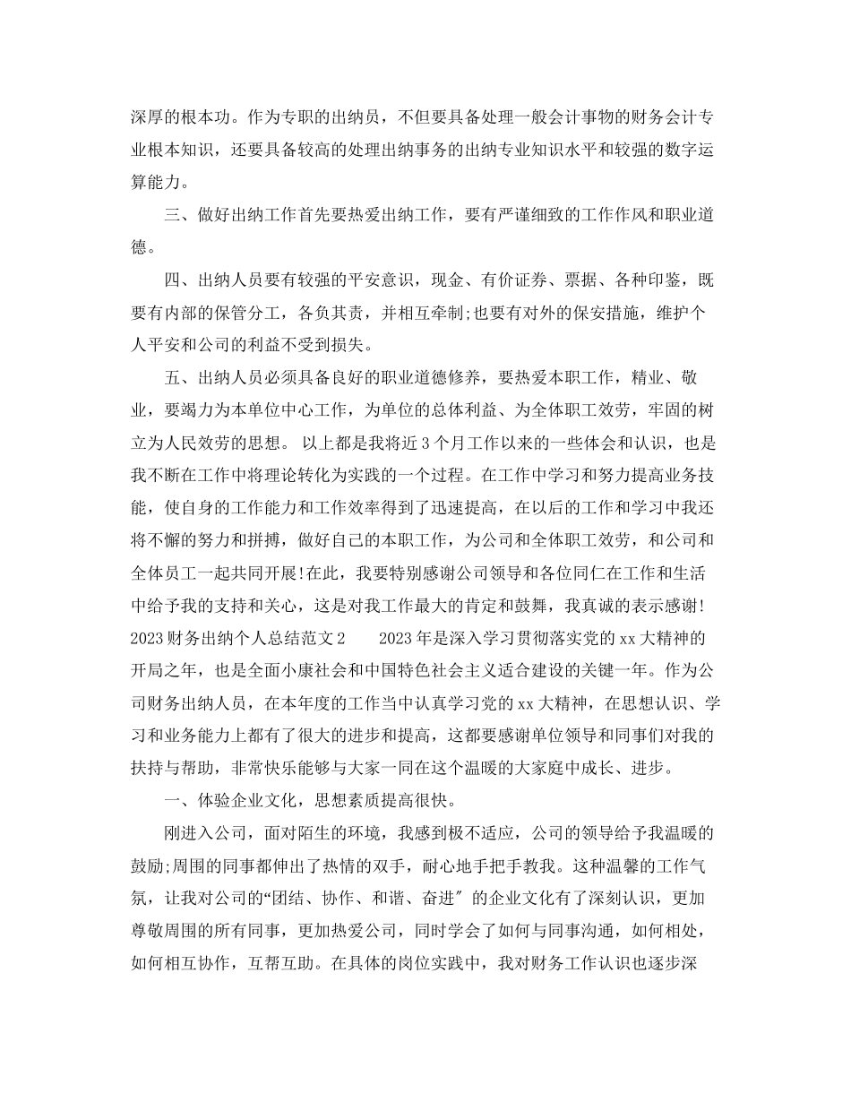 2023年财务出纳个人总结2范文.docx_第2页
