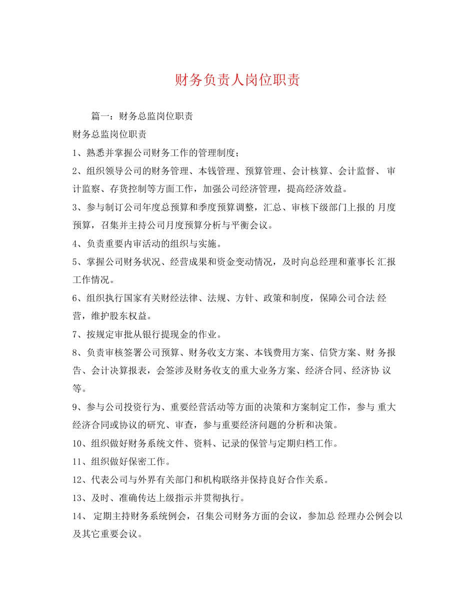 2023年财务负责人岗位职责.docx_第1页