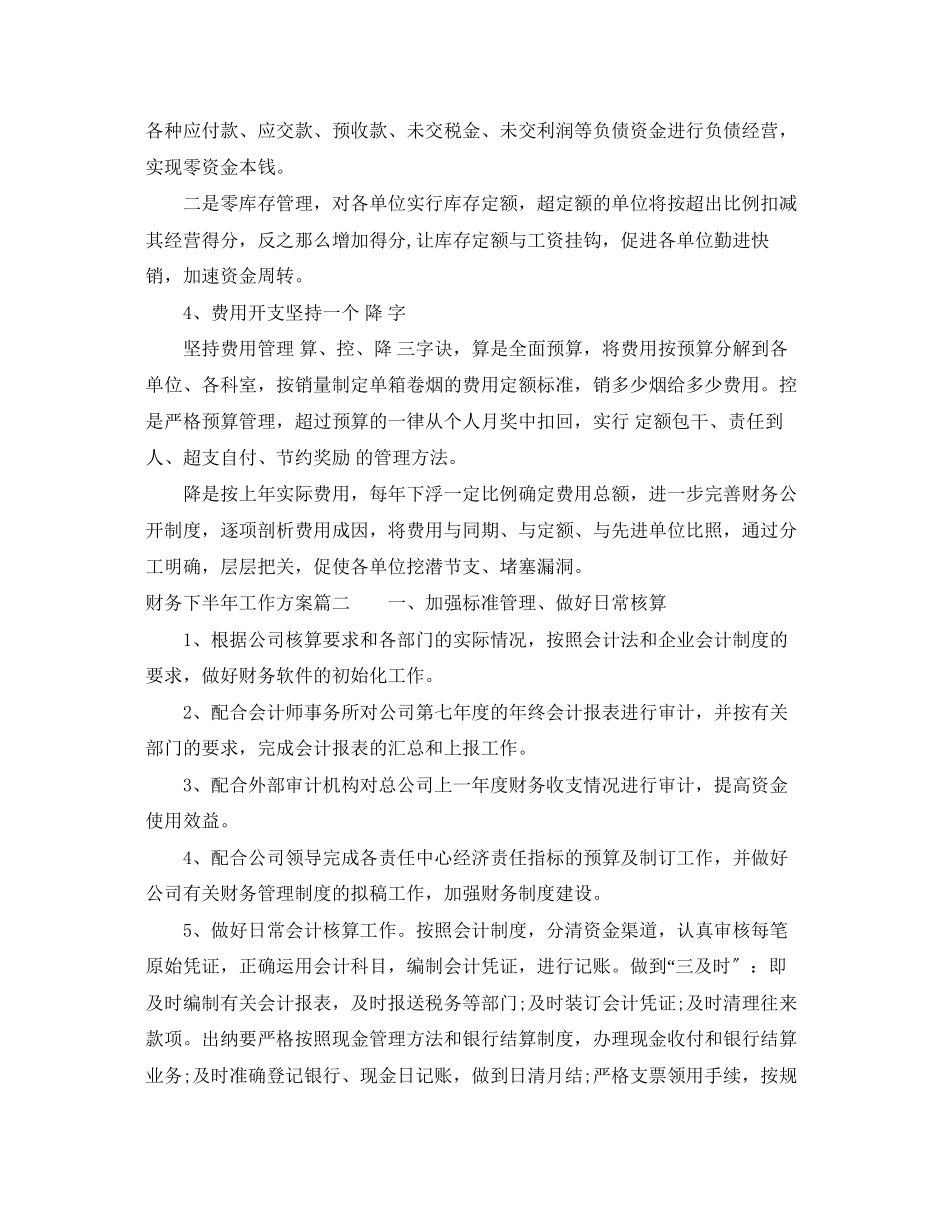 2023年财务经理下半工作计划范文.docx_第2页