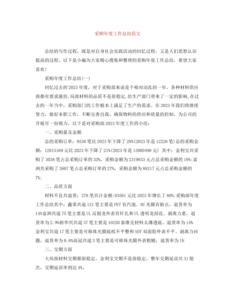 2023年采购度工作总结2范文.docx_第1页