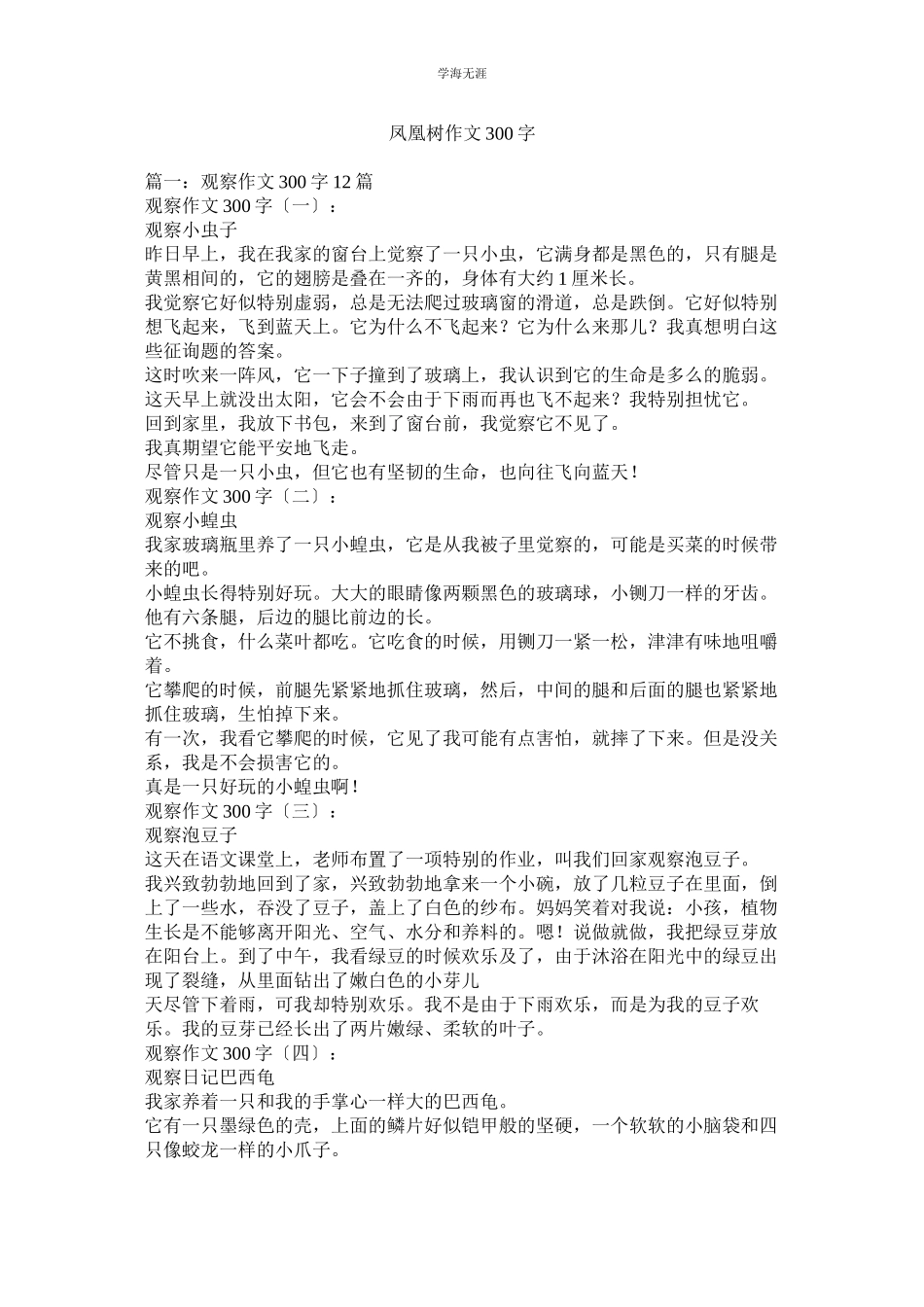 2023年凤凰树作文300字范文.docx_第1页