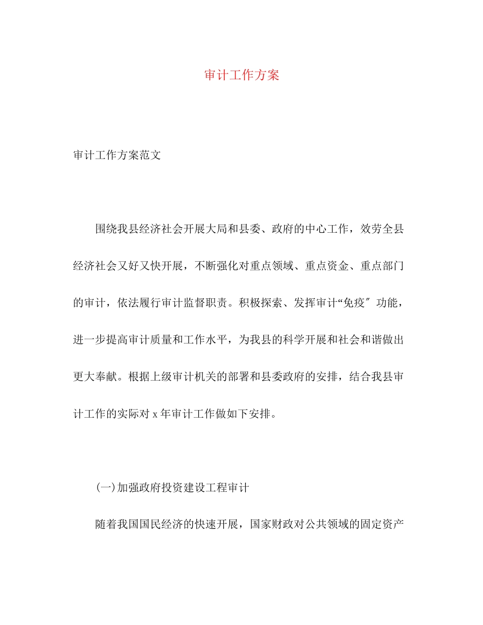 2023年审计工作计划22范文.docx_第1页