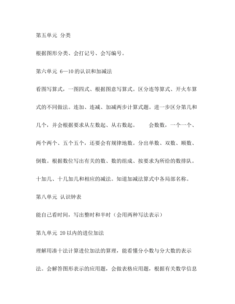 2023年小学一年级数学期末知识整理复习计划范文.docx_第2页