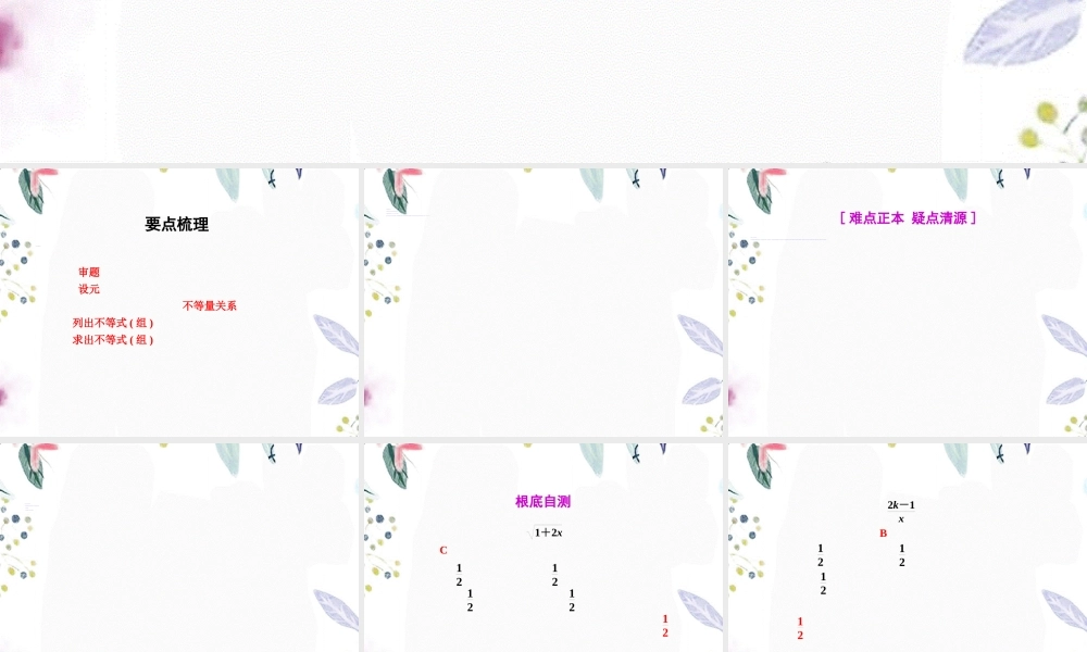 2023年中考数学复习 第二方程与不等式 第课 不等式组的应用（教学课件）.ppt