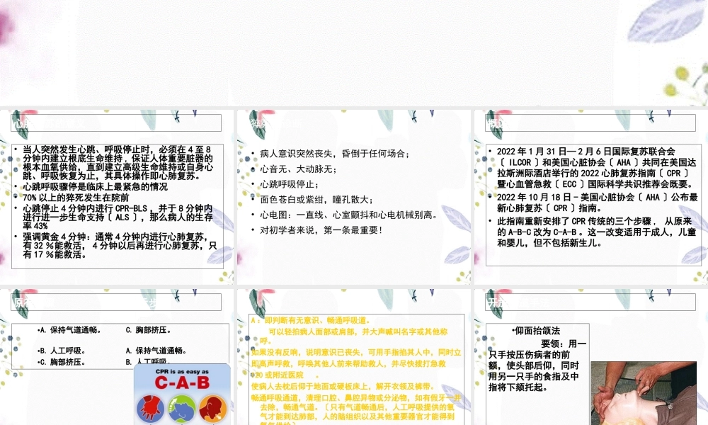 2023年国际心肺复苏指南ppt（教学课件）.ppt