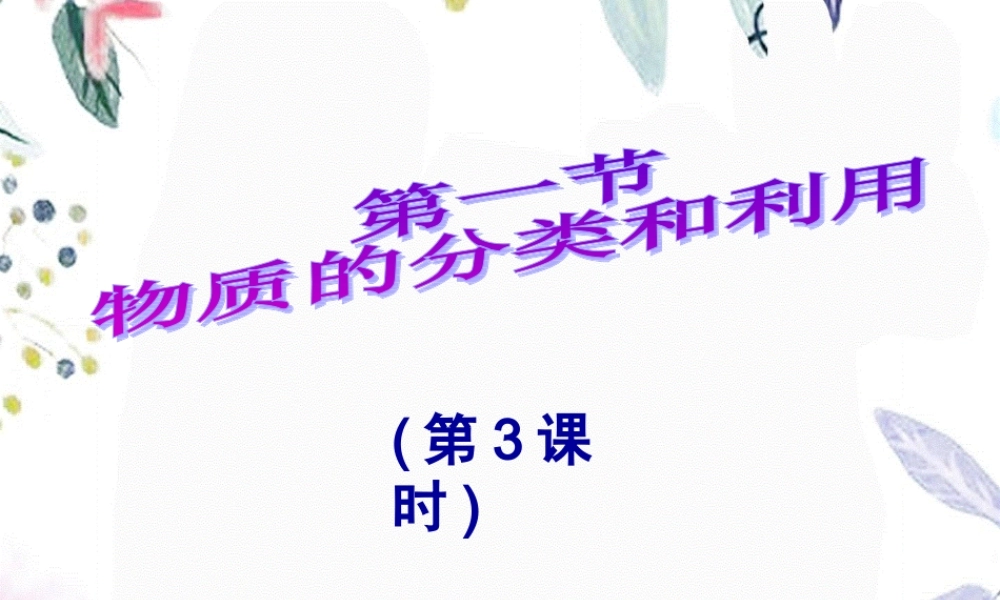2023年物质的分类和利用第课时（教学课件）.ppt