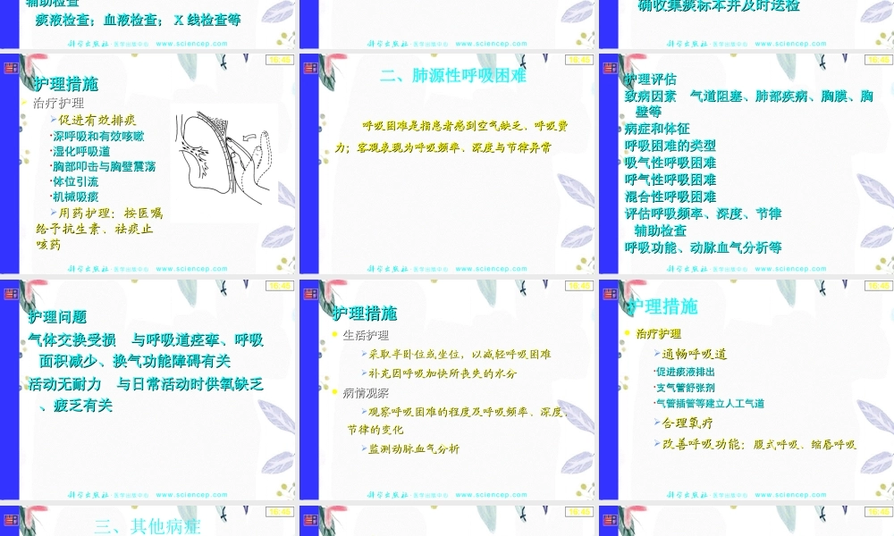 2023年第六呼吸系统疾病病人的护理（教学课件）.ppt