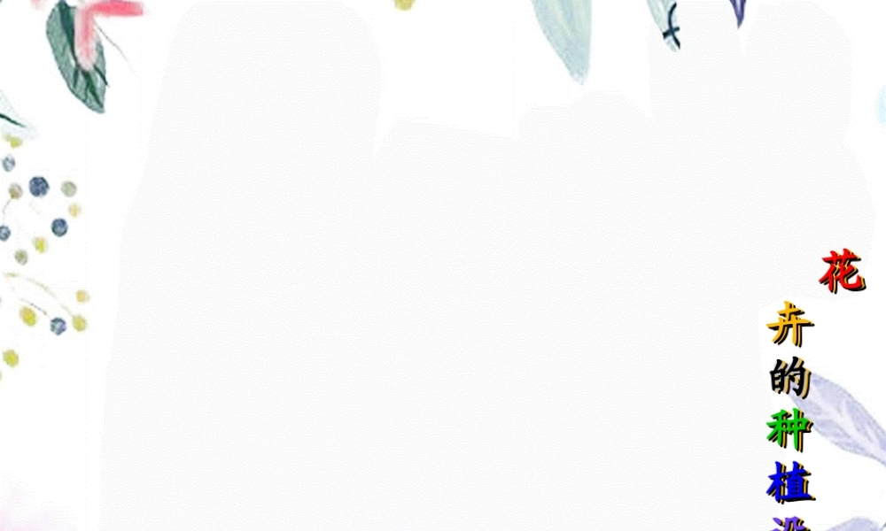 2023年第四节花卉的种植设计（教学课件）.ppt