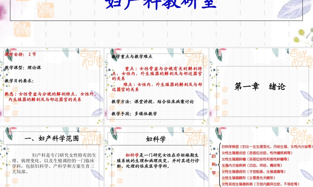 2023年绪论女性生殖系统解剖（教学课件）.ppt