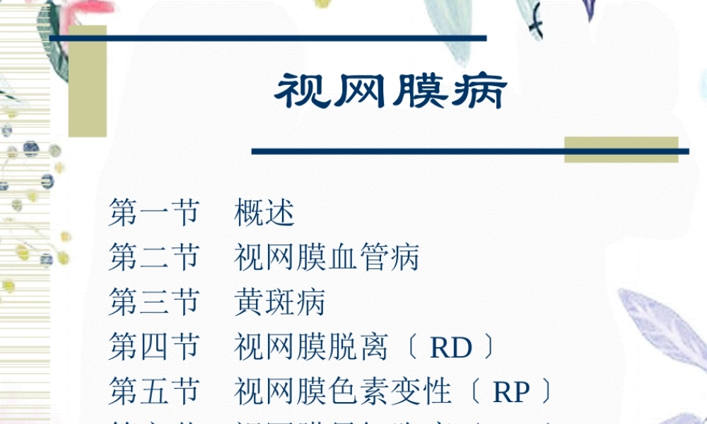 2023年视网膜病（教学课件）.ppt