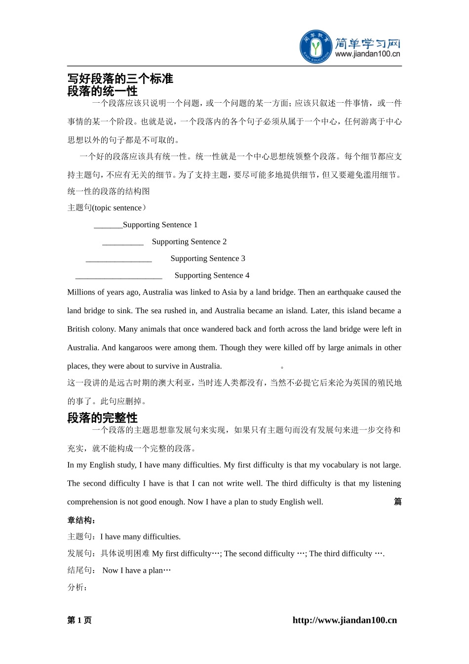 专题 段落写作标准-讲义.doc_第2页