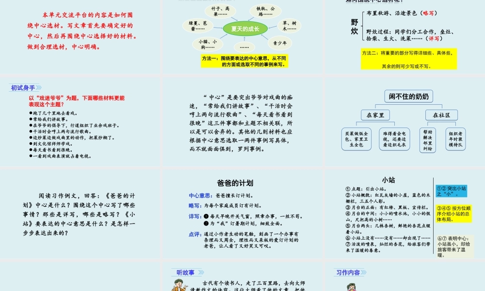 5第五单元习作围绕中心意思写 .ppt