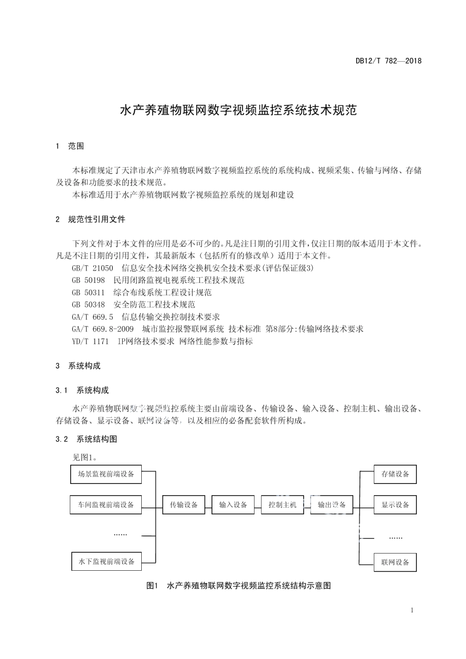 DB12T 782-2018水产养殖物联网数字视频监控系统技术规范.pdf_第3页