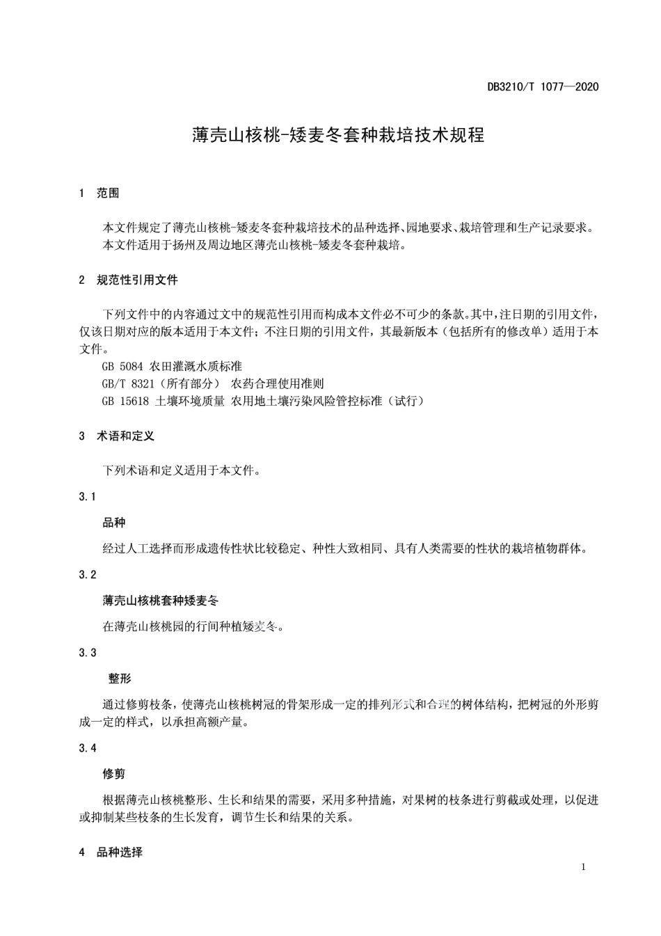 DB3210T 1077-2020薄壳山核桃-矮麦冬套种栽培技术规程.pdf_第3页