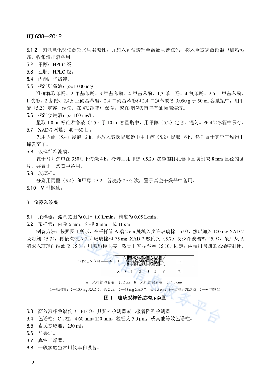 HJ 638-2012 环境空气 酚类化合物的测定 高效液相色谱法.pdf_第2页