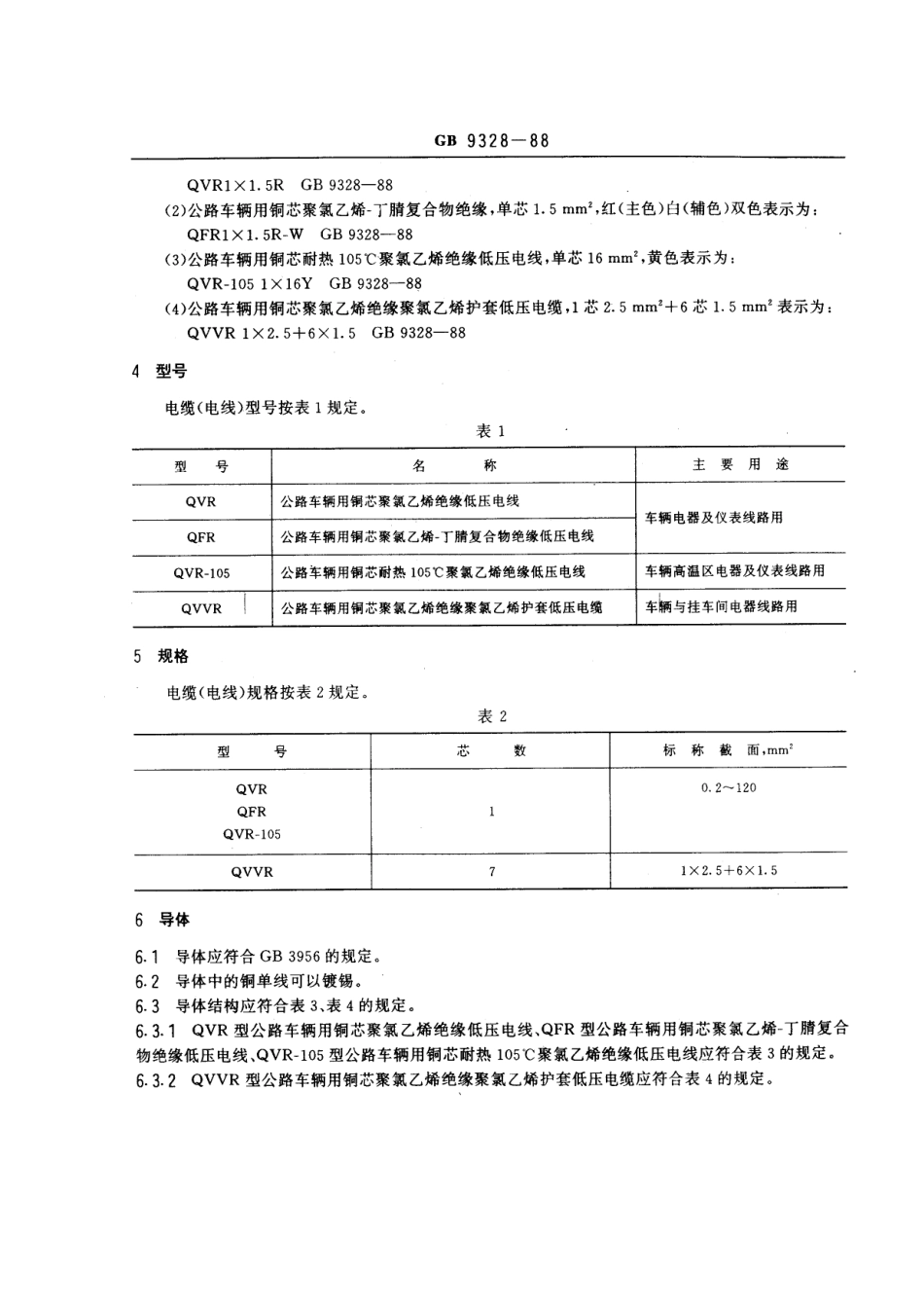 GB∕T 9328-1988 公路车辆用低压电缆（电线）.pdf_第2页