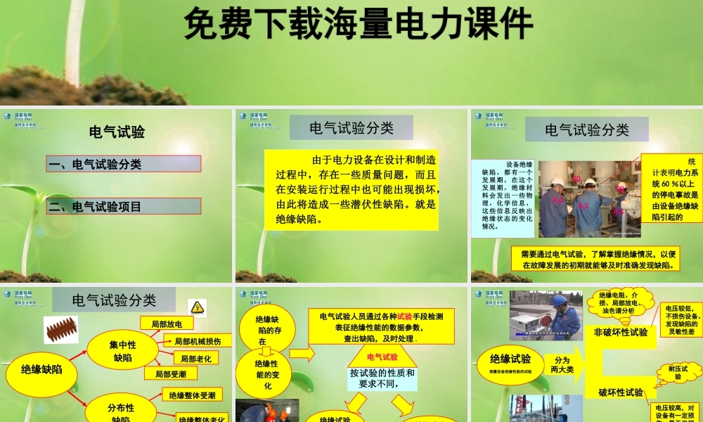 国家电网 电气试验分类与项目 课件.ppt