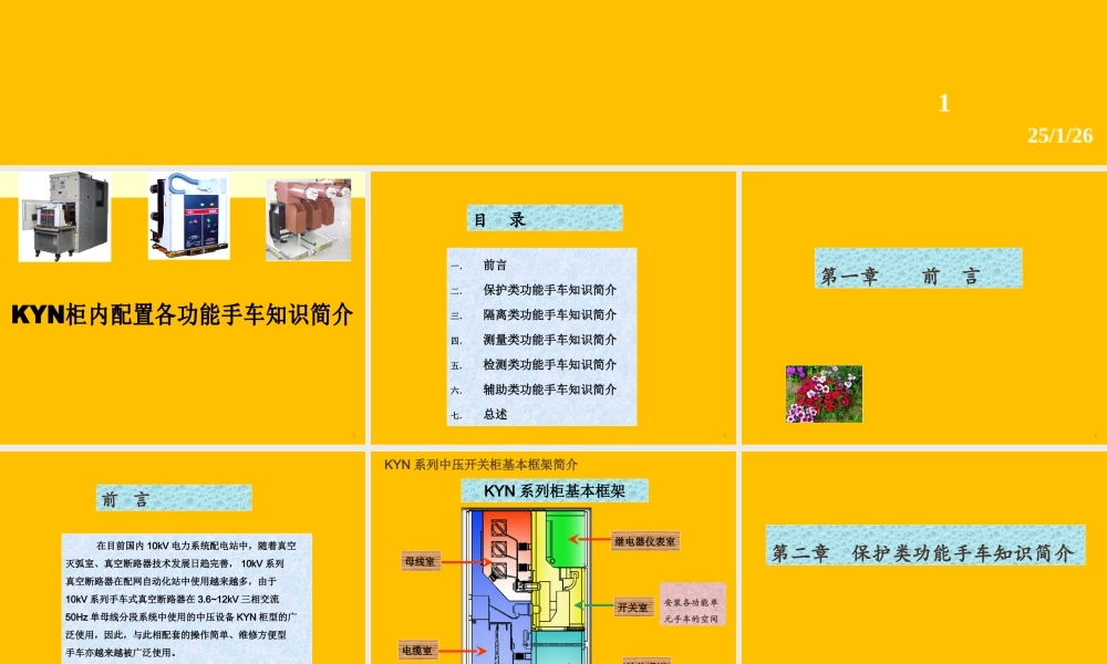 10KV中置柜内各功能手车.ppt