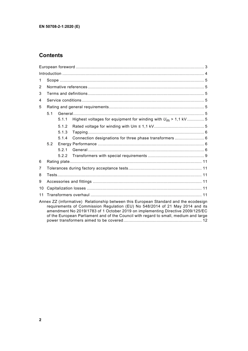 EN 50708-2-1-2020 电力变压器 欧洲附加要求 第2-1部分：中型电力变压器.pdf_第2页