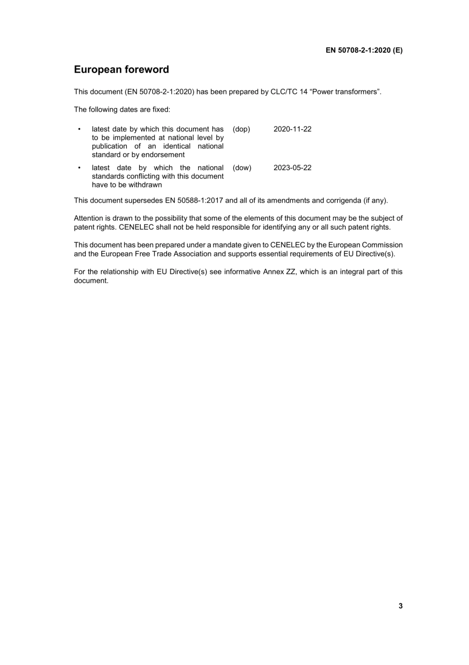 EN 50708-2-1-2020 电力变压器 欧洲附加要求 第2-1部分：中型电力变压器.pdf_第3页