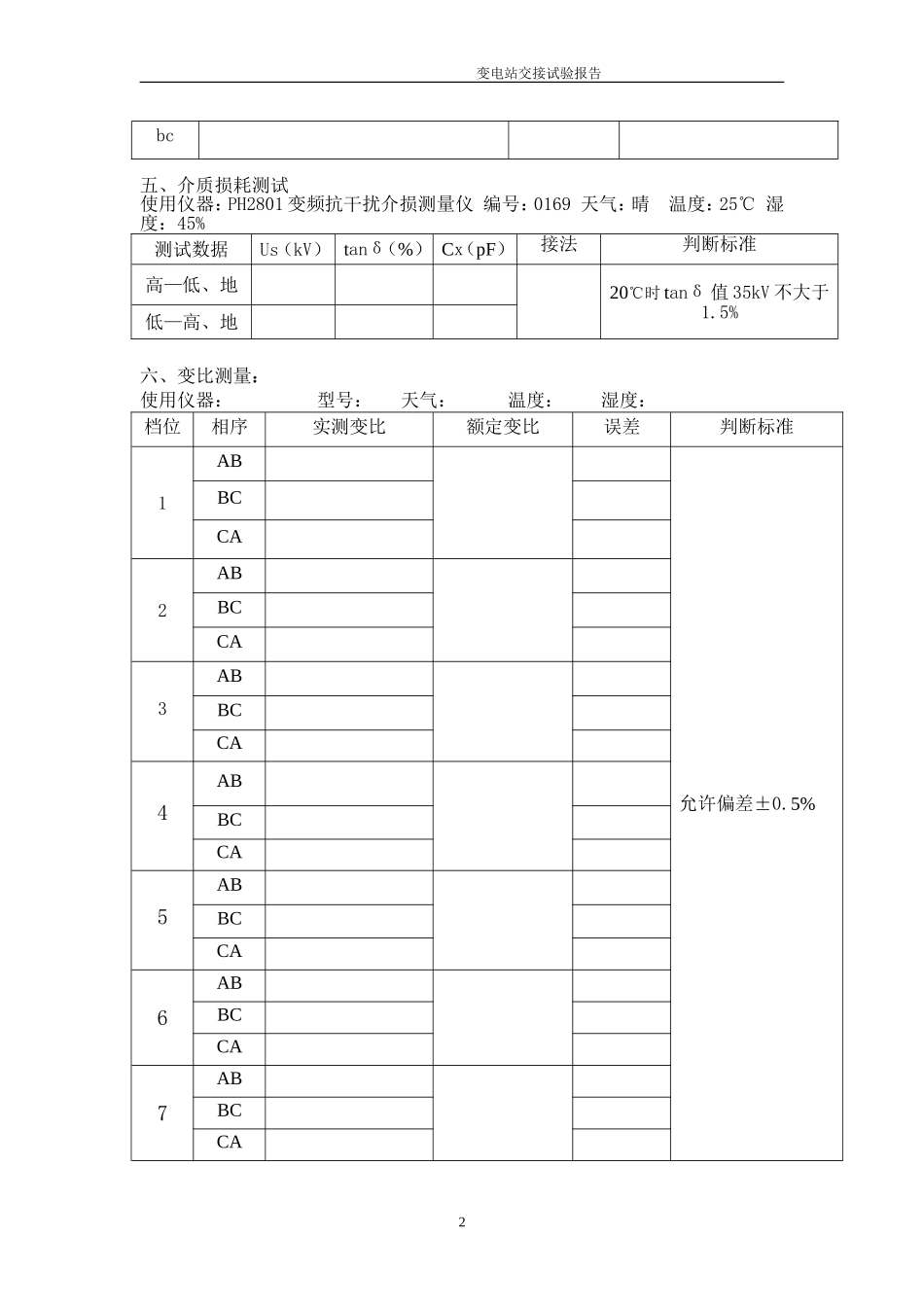变电站一、二次设备定检交接及定检预试项报告.doc_第2页