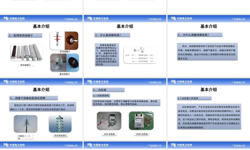 南方电网 绝缘子绝缘电阻测量技术培训课件.pptx