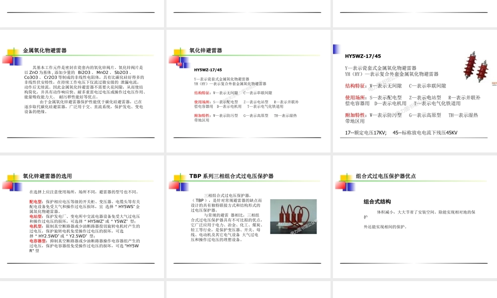 国家电网 变电站一次设备 避雷器技术培训课件.ppt