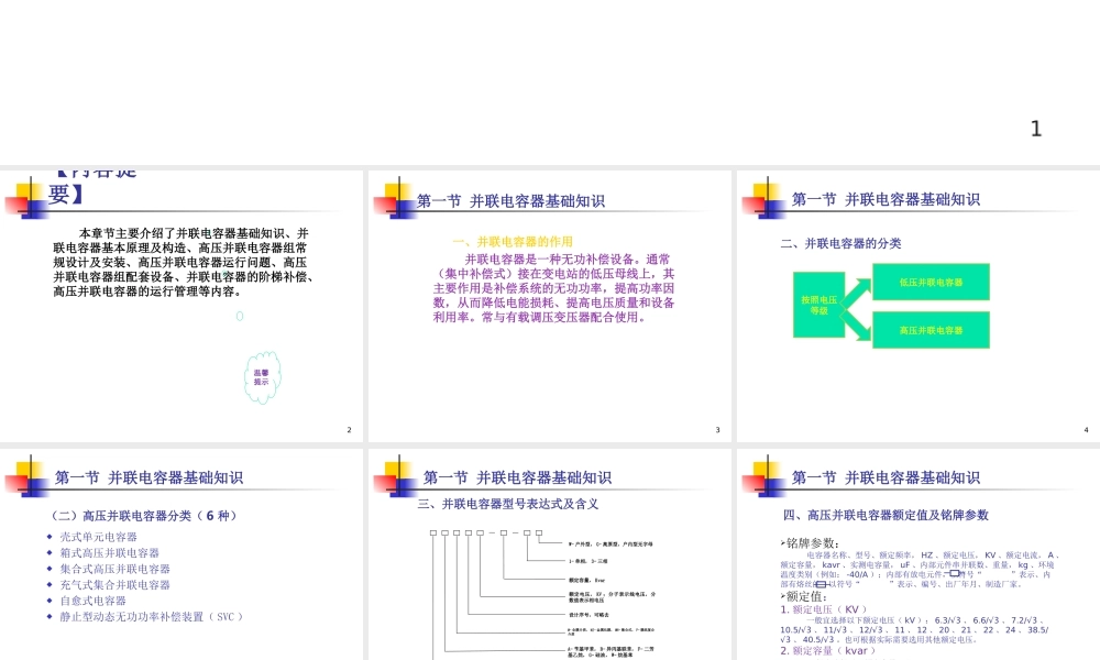 国家电网 变电站一次设备 并联补偿电容培训课件.ppt